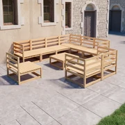 vidaXL 10-delige Loungeset massief grenenhout