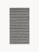 Handgeweven outdoor vloerkleed Rune met geometrisch patroon