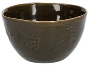 Kom, steengoed, donkergroen,Ø14 X 2 cm