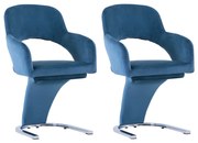 vidaXL Eetkamerstoelen 2 st fluweel blauw