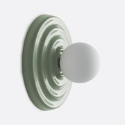 Wand- of plafondlamp, keramiek en opaline glas, diameter 24,5 cm, HOLI