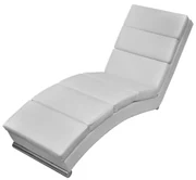vidaXL Chaise longue kunstleer wit