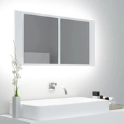 vidaXL Badkamerkast met spiegel en LED 90x12x45 cm wit