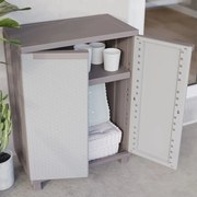 vidaXL Opbergkast met 2 deuren 68x37,5x91,5 cm lichtgrijs en beige