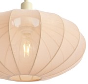 Japandi vloerlamp beige met stoffen crème kap - Bida