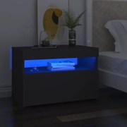 vidaXL Nachtkastje met LED-verlichting 60x35x40 cm bewerkt hout grijs