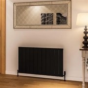 Eastbrook Rosano horizontale aluminium radiator 60x104cm Mat zwart 1221 watt