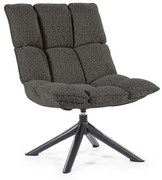 Eleonora Dani Draaifauteuil Antraciet Boucle Stof