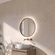 Ben Mimas ronde spiegel met LED verlichting en anti-condens Ø60cm geborsteld koper