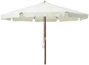 vidaXL Parasol met houten paal 330 cm zandwit