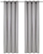 vidaXL Gordijnen met metalen ringen 2 st 140x245 cm katoen grijs
