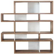 TemaHome London Design Boekenkast Walnoot - Wit - 156x34x160cm.