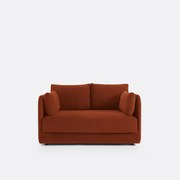 Sofa, compacte 2-zit, fluweel, Carmel