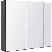 Goossens Kledingkast Easy Storage Ddk, Kledingkast 253 cm breed, 220 cm hoog, 5x glas draaideur