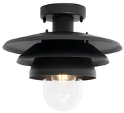 Design buiten plafondlamp zwart IP44 - Morty Design E27 IP44 Buitenverlichting rond