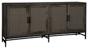 Tower Living Zwart Dressoir Mangohout Rotan Carini - 200x45x90cm.