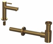 INK 1B Fonteinkraanset - staande Fonteinkraan - laag - designSifon - Brushed mat goud 9902433