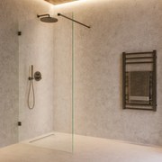 Saniclear Modern Iron profielloze inloopdouche 80x200 verouderd ijzer - gunmetal