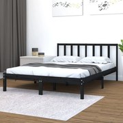 vidaXL Bedframe massief grenenhout zwart 120x200 cm