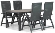 Tuinset 4 personen 155 cm Aluminium/Textileen /Aluminium/textileen Grijs Presto Tarenta/Young