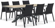 Tuinset 6 personen 215 cm Aluminium/textileen Grijs Osmen Joliet/Palermo
