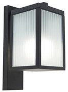 Smart buiten wandlantaarn zwart met ribbel glas incl. Wifi A60 - Charlois