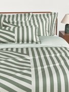 Gestreept katoensatijnen dekbedovertrek Brendan met bies