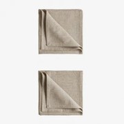 Set Van 2 Servetten In Linnen En Katoen Ederne Tapioca Beige - Sklum