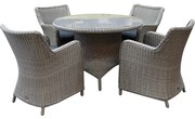 Bilbao Riccione dining tuinset 110 cm rond 5-delig grijs