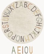 Rond kindervloerkleed Back To School, wasbaar