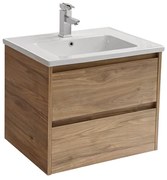 Sanicare Avenza badmeubel 65cm diveria oak met keramische wastafel wit