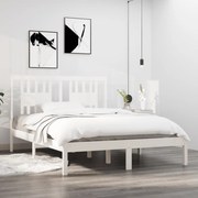 vidaXL Bedframe massief hout wit 135x190 cm 4FT6 Double