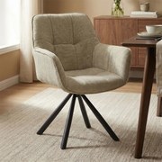Beige Eetkamerstoel Met Stiksels