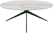 Goossens Excellent Salontafel Cipressen rond, keramiek wit, modern design, 80 x 32 x 80 cm