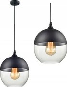Hangende glazen plafondlamp Zenit A Zwart