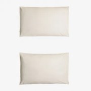 Set Van 2 Kussenslopen Van Sorana-linnen Van 160 G/m² Wit & 50 X 75 Cm - Sklum