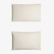 Set Van 2 Kussenslopen Van Sorana-linnen Van 160 G/m² Wit & 50 X 75 Cm - Sklum