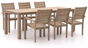 + 10% kassakorting | Diningset ROUGH  | 6 personen teakhout | Tuinset stapelbaar | 7-delig | Kees Smit Tuinmeubelen
