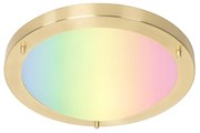 Buitenlamp met dimmer Smart plafonnière goud 31 cm IP44 incl. Wifi A60 - Yuma Modern E27 IP44 Buitenverlichting rond