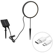 Prikspot zwart 50 cm incl. LED oplaadbaar en solar IP65 - Adalind