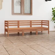 vidaXL 3-delige Loungeset massief grenenhout honingbruin