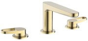 Crosswater Lazo Wastafelkraan - 3-Gats - opbouw - Geborsteld Messing LA135DNF