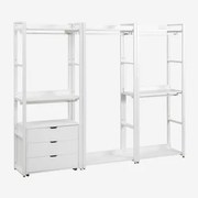 Open Modulaire Kast Van 3 Stukken Met Lades In Staal En Hout Ariaster Wit - Sklum
