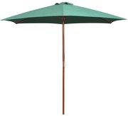 vidaXL Parasol 270x270 cm houten paal groen