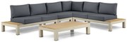 Loungeset 6 personen Aluminium/Teak Taupe Lifestyle Garden Furniture Vittoria