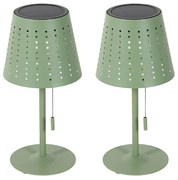 Buitenlamp met dimmer LED Set van 2 tafellamp met dimmeren groen oplaadbaar en solar - Ferre Design IP44 Buitenverlichting