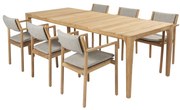 Liam Levi dining tuinset 7 delig 240x100xH75 cm teak 4 Seasons Outdoor