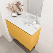 Mondiaz Olan 80cm toiletmeubel ocher met wastafel talc midden 1 kraangat