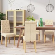 vidaXL Eetkamerstoelen 4 st stof crèmekleurig