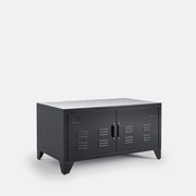 Laag meubel in metaal, 2 deuren, Hiba